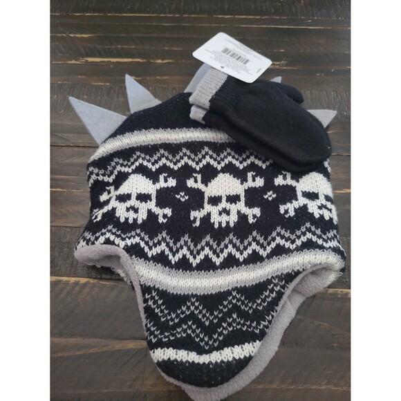 NEW Toddler Boys' Hat & Mittens Ear Flaps - Picture 1 of 3